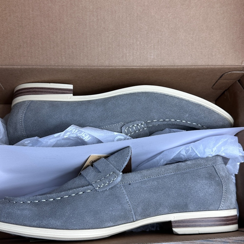 New Madden NYC Slip On Men's Size 7 Loafers Shoes Gray Suede Casual Preppy Retro - Picture 7 of 9